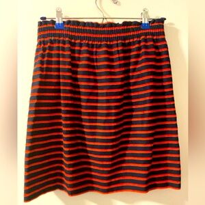 🌟J. Crew 🌟 Navy blue + orange Paper-bag skirt 🌟 Size 2
